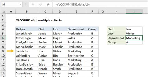 How to Vlookup multiple values in Excel with criteria .